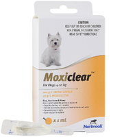 Moxiclear Fleas & Worms Treatment for Dogs 4-10kg 6 Pack 