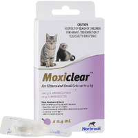 Moxiclear For Kittens, Small Cats & Ferrets up to 4 kg 6 Pack 