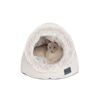 Calming Pet Dome Aspen Faux Fur Cat Cave Bed