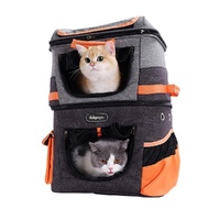 Ibiyaya Double-Decker Two-tier Pet Backpack for Cats & Small Dogs