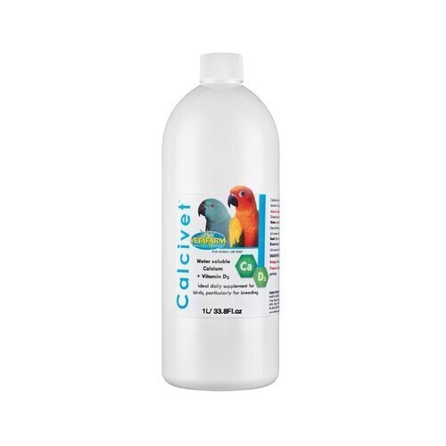 Vetafarm Calcivet Calcium Vitamin D3 Pet Bird Supplement 1L