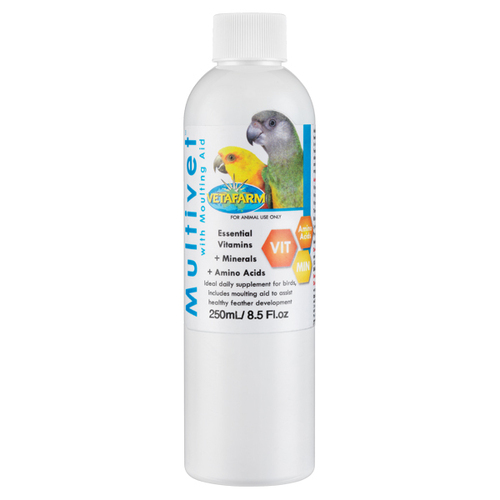 Vetafarm Multivet Liquid Vitamin Mineral Supplement Pet Bird 250ml  