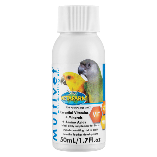 Vetafarm Multivet Liquid Vitamin Mineral Supplement Pet Bird 50ml