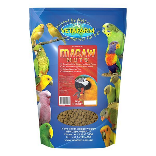 Vetafarm Macaw Nuts Extruded Pellet Diet for Parrots 2Kg  