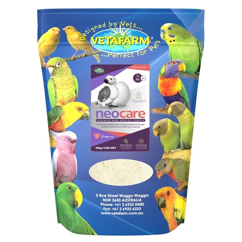 Vetafarm Neo Care Baby Bird Parrot Hand Rearing Formula Food 10Kg  