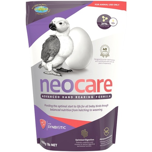 Vetafarm Neo Care Baby Bird Parrot Hand Rearing Formula Food 450g