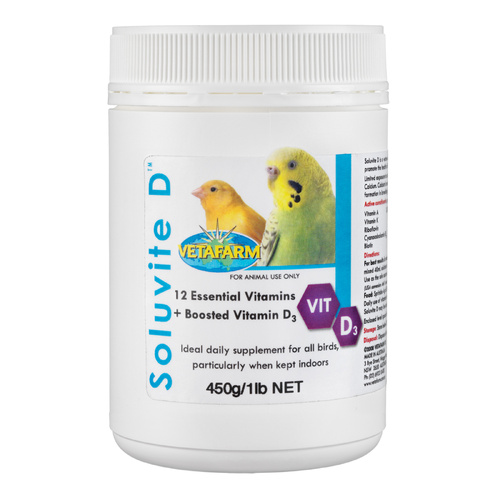 Vetafarm Soluvite D Vitamin Supplement for Birds 450g