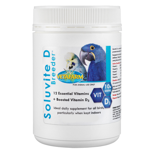 Vetafarm Soluvite D Breeder 500G - Vitamin D3 for Birds