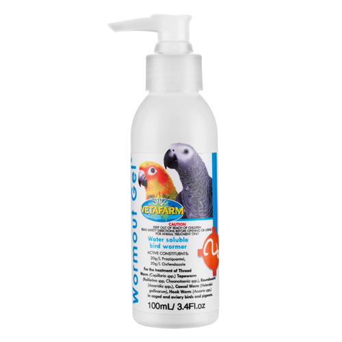 Vetafarm Wormout Gel 100ml for Birds