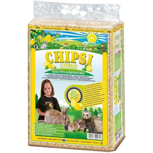 Chipsi Citrus Softwood Small Animal Bedding 60Ltr 3.4Kg  