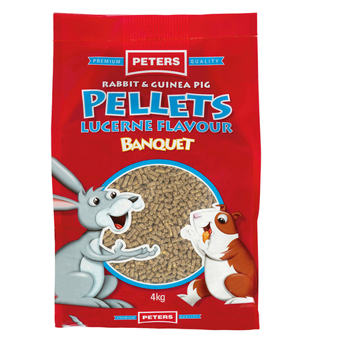 Peters Rabbit & Guinea Pig Pellets Lucerne Flavour Banquet Feed 4kg